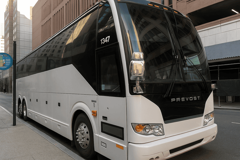 a Turlock Coach Bus Service coach bus