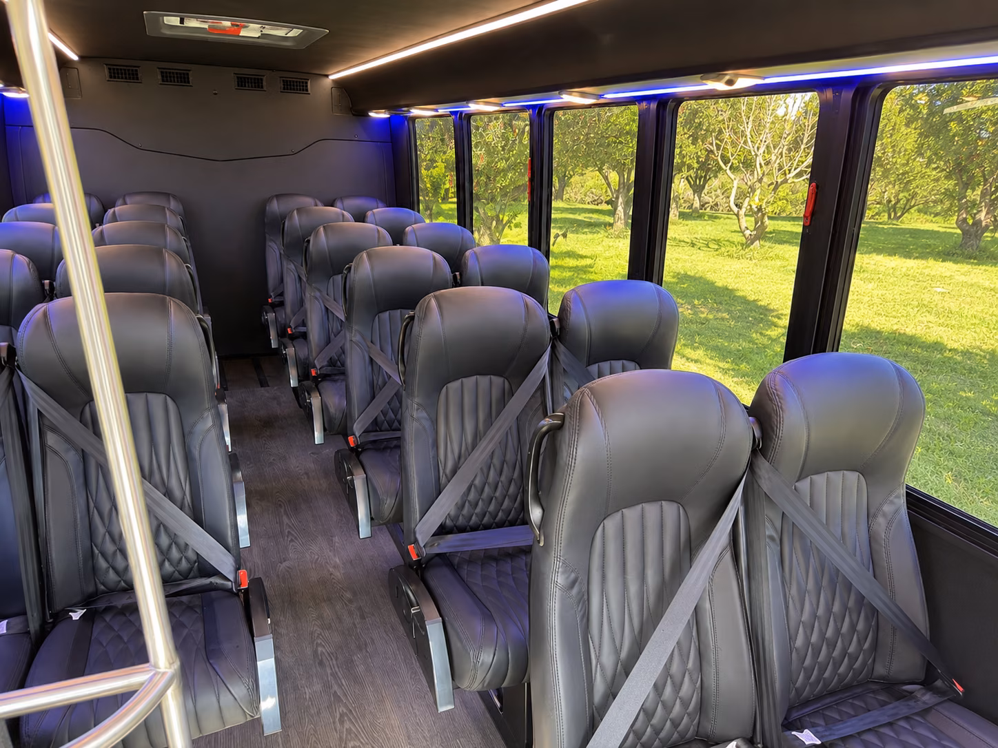 bridal party minibuses for getting ready and photo stops around turlock