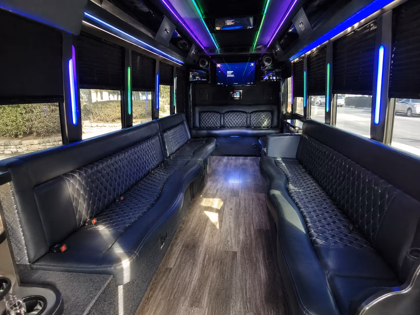 turlock 15 passenger party bus interior