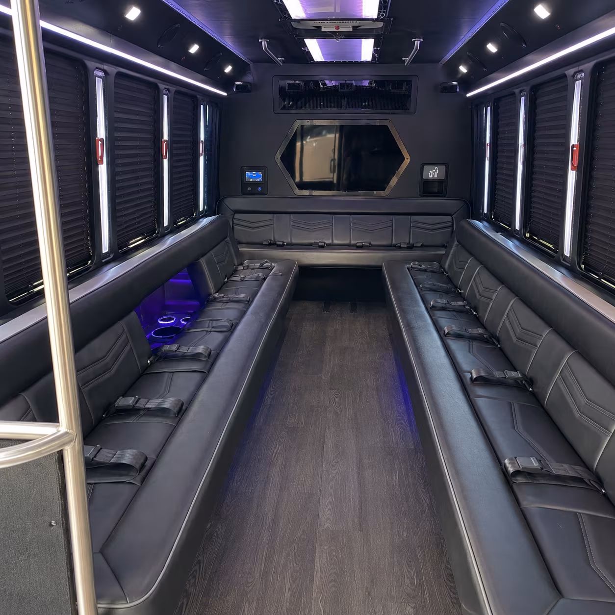 turlock 18 passenger party bus interior