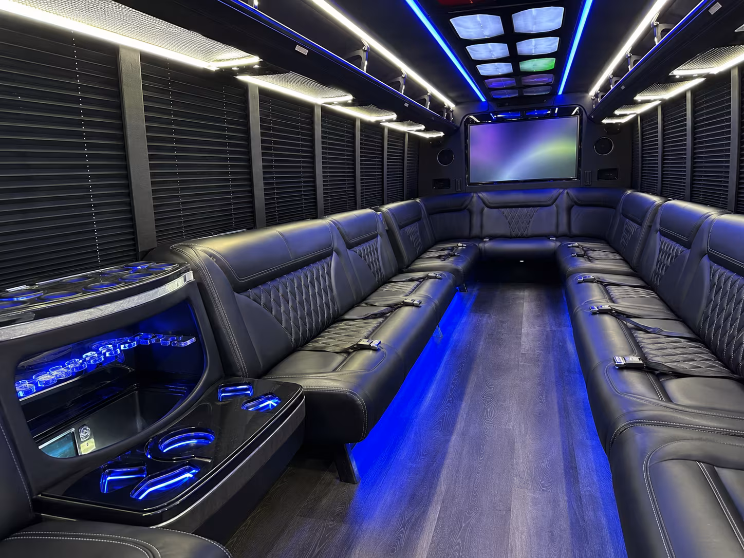 turlock 20 passenger party bus inside