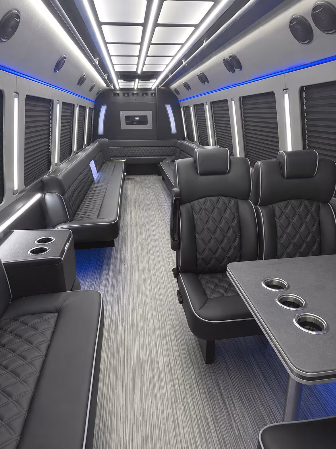 turlock 25 passenger party bus inside