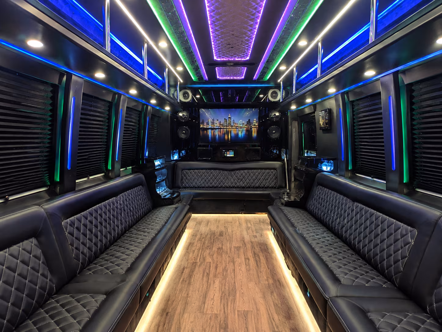 turlock 25 passenger party bus interior