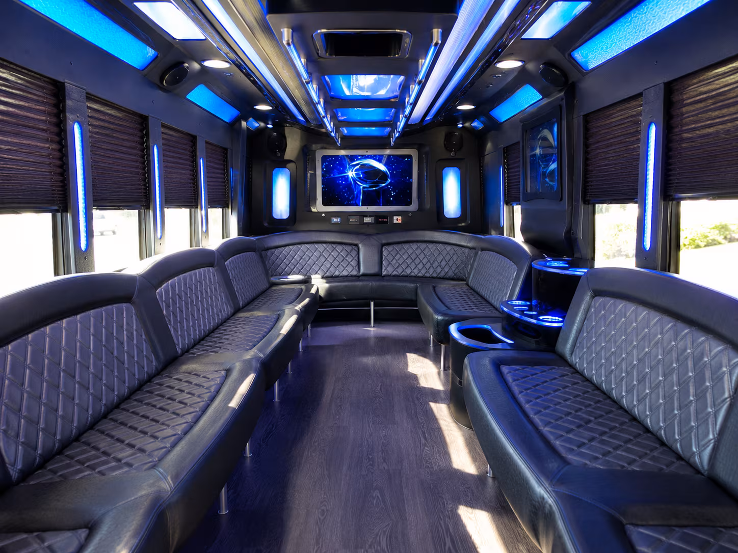turlock 28 passenger party bus inside
