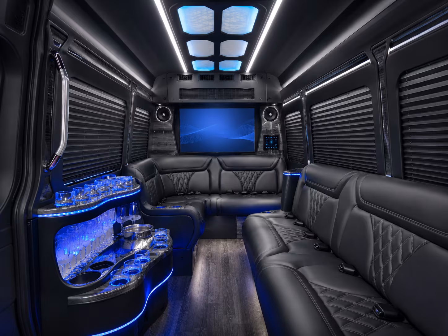 turlock 30 passenger party bus inside