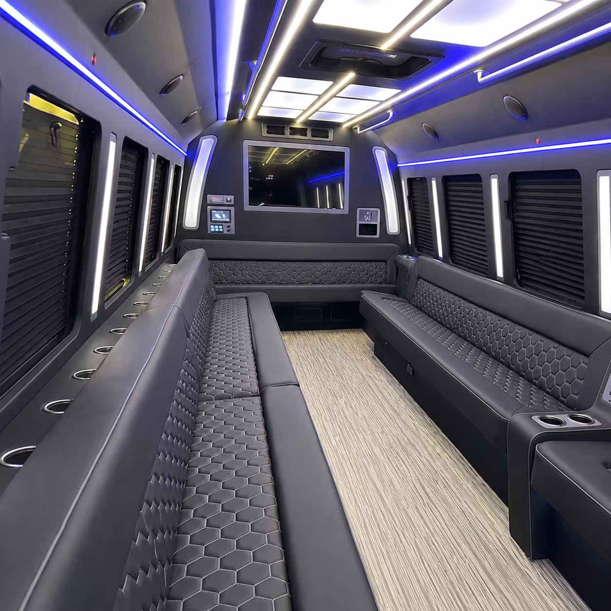 turlock 40 passenger party bus inside