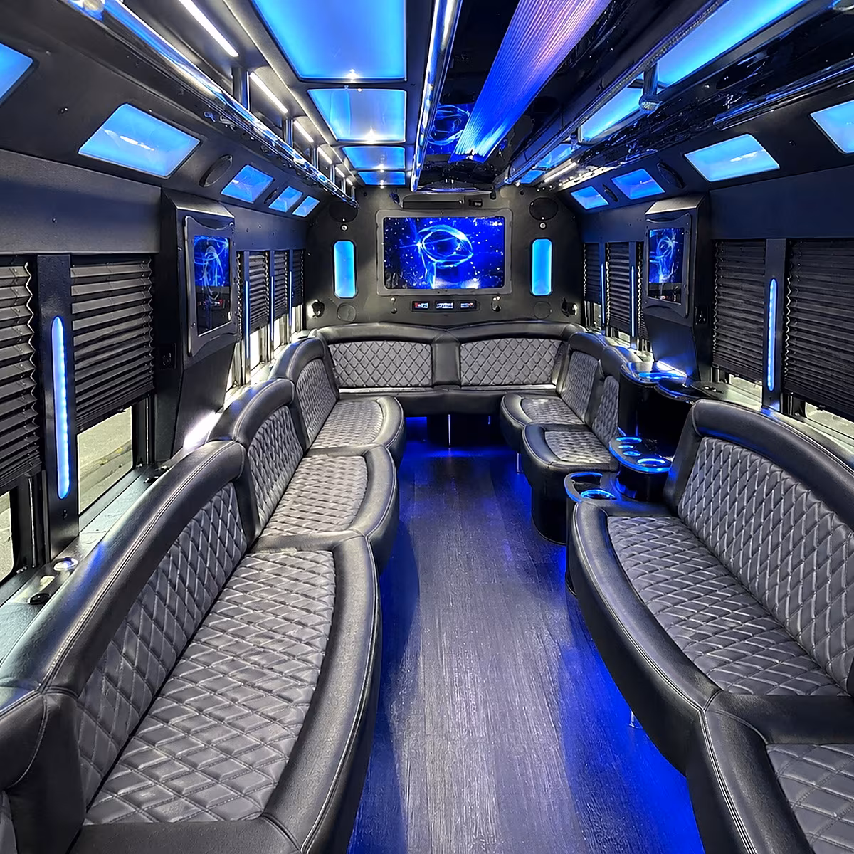 turlock 50 passenger party bus interior